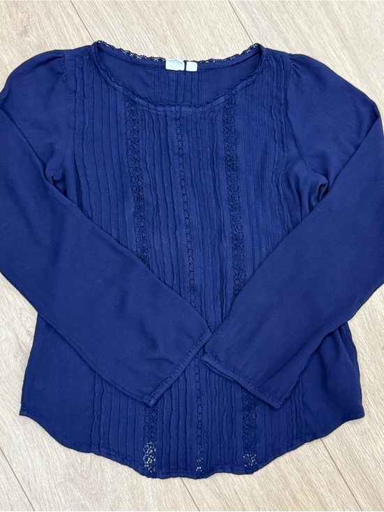 GAP Other - GAP Girls XS Navy Blue Lace Trim Long Sleeve Top